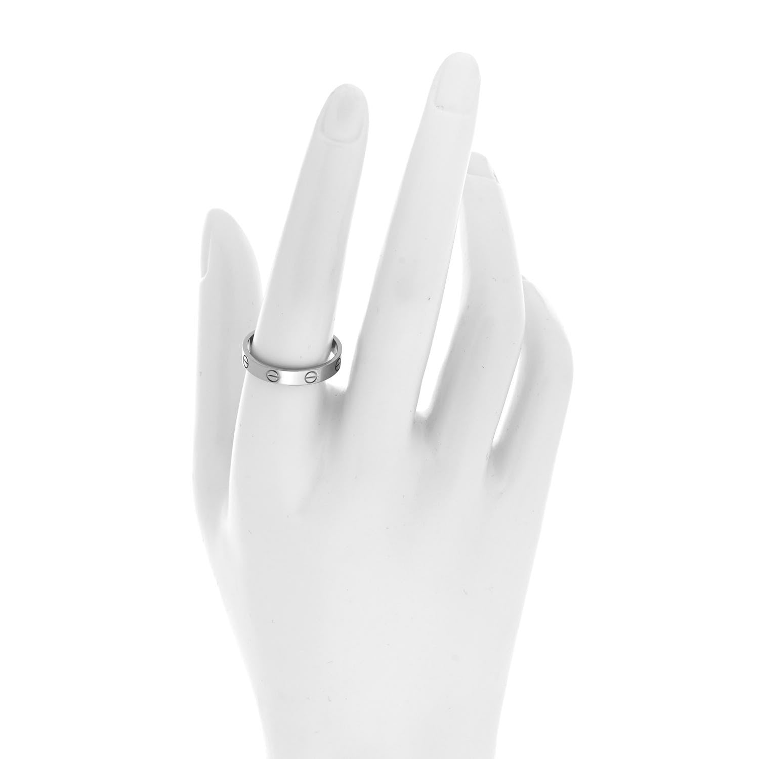 Cartier 18K White Gold 3.5mm LOVE Wedding Band Ring 59 8.75 2 of 7