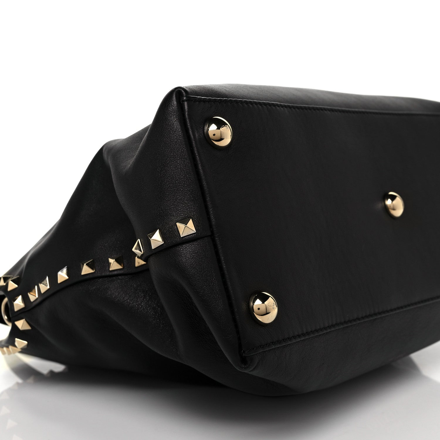 Valentino Garavani Vitello Rockstud Dome Satchel Black 14 of 23