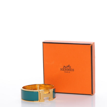 Hermes Enamel Wide Clic Clac H Bracelet PM Malachite 5 of 5