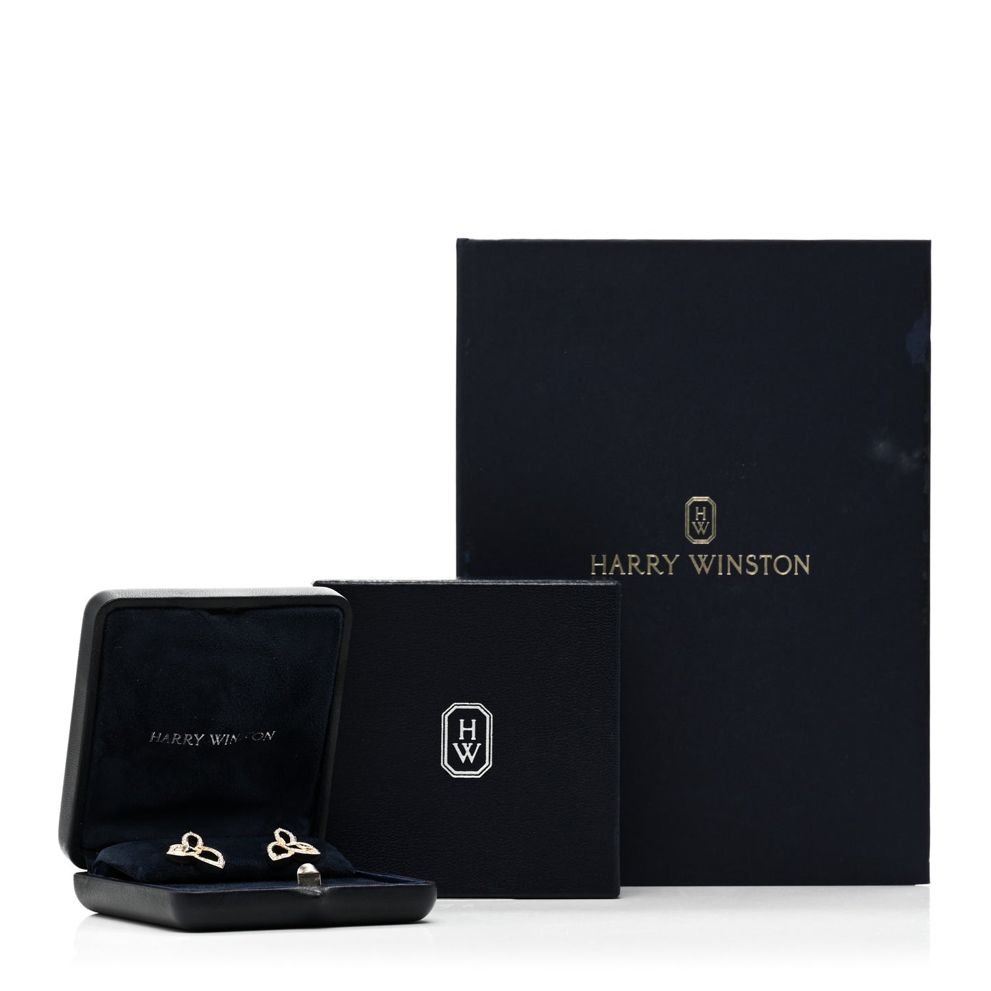 18K Yellow Gold Diamond Lily Cluster Stud Earrings