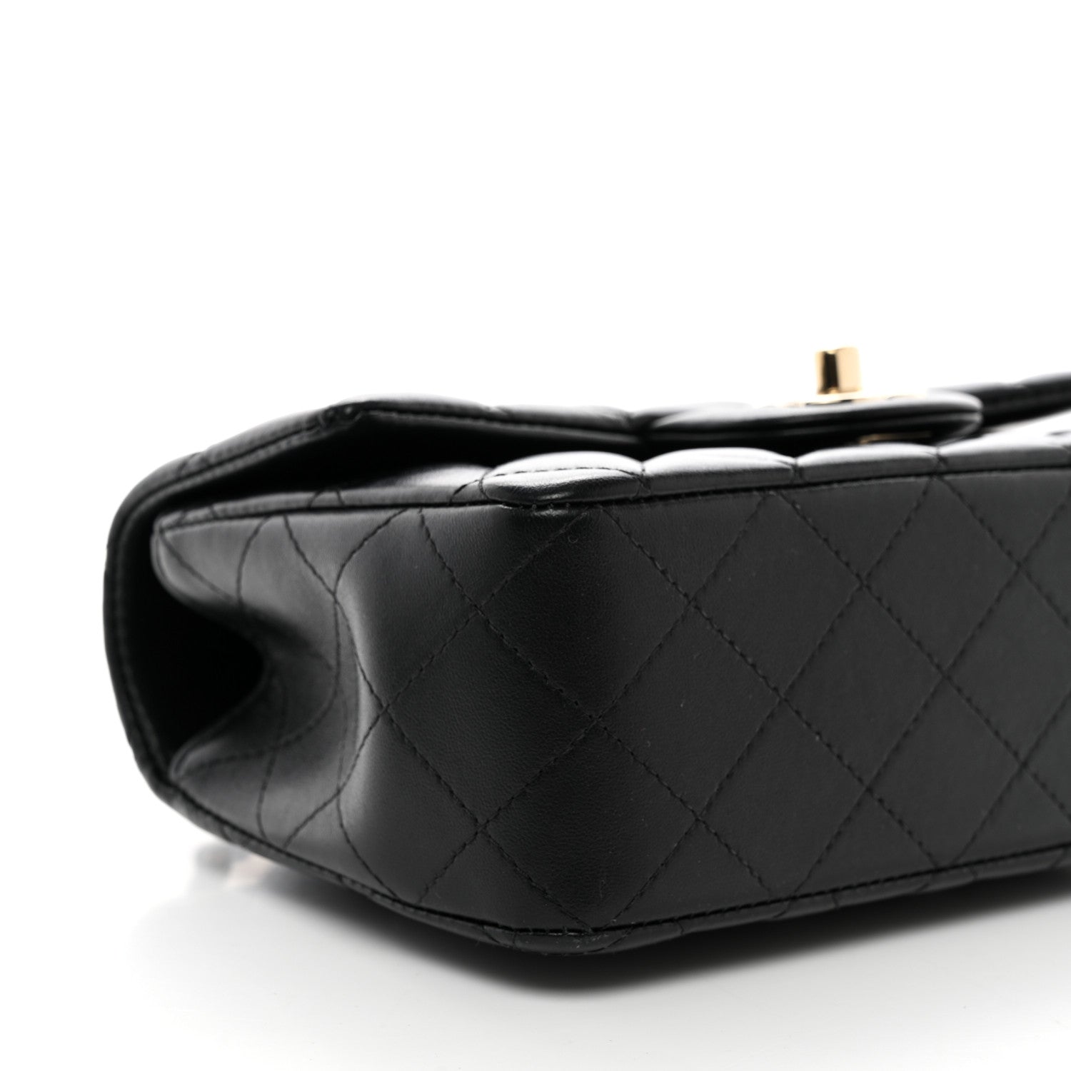 Chanel Lambskin Quilted Mini Top Handle Rectangular Flap Black 9 of 10