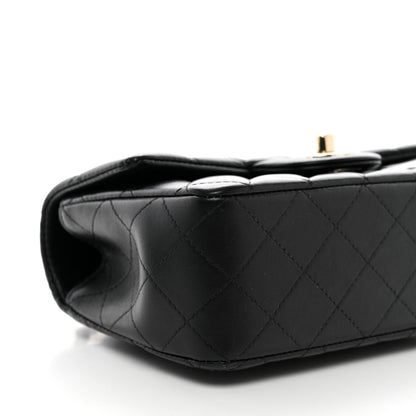 Chanel Lambskin Quilted Mini Top Handle Rectangular Flap Black 9 of 10