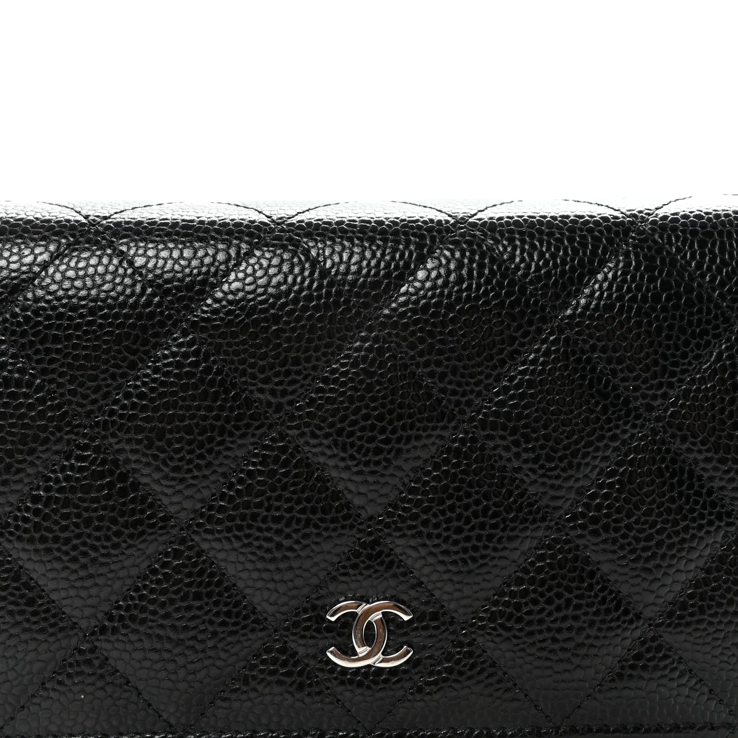 Caviar Quilted Wallet on Chain WOC Black