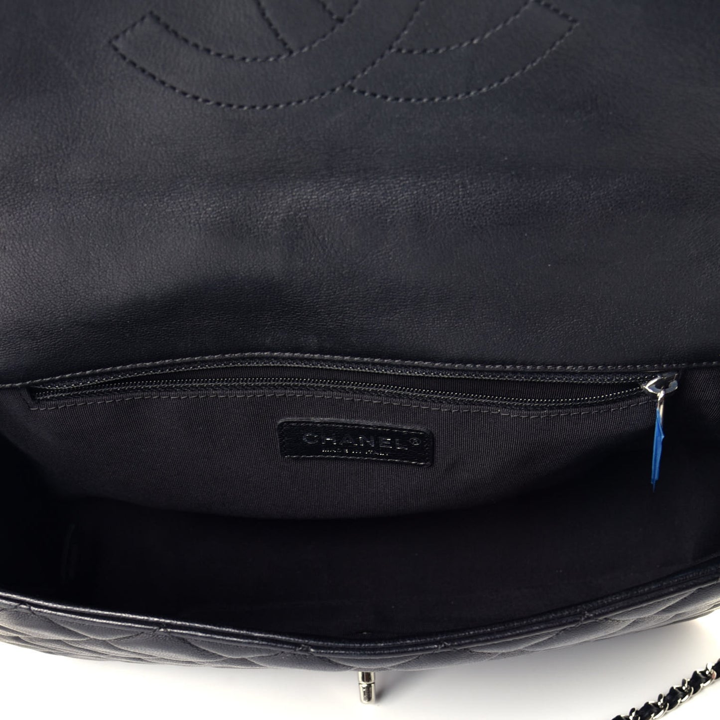 Lambskin Quilted Jumbo Cuba Color Flap Black