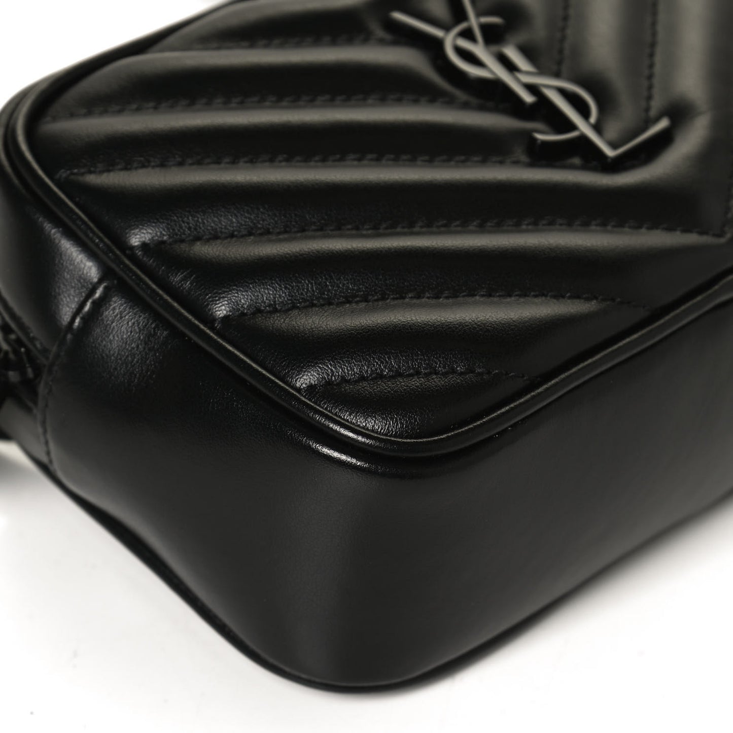 Calfskin Matelasse Monogram Lou Belt Bag Black