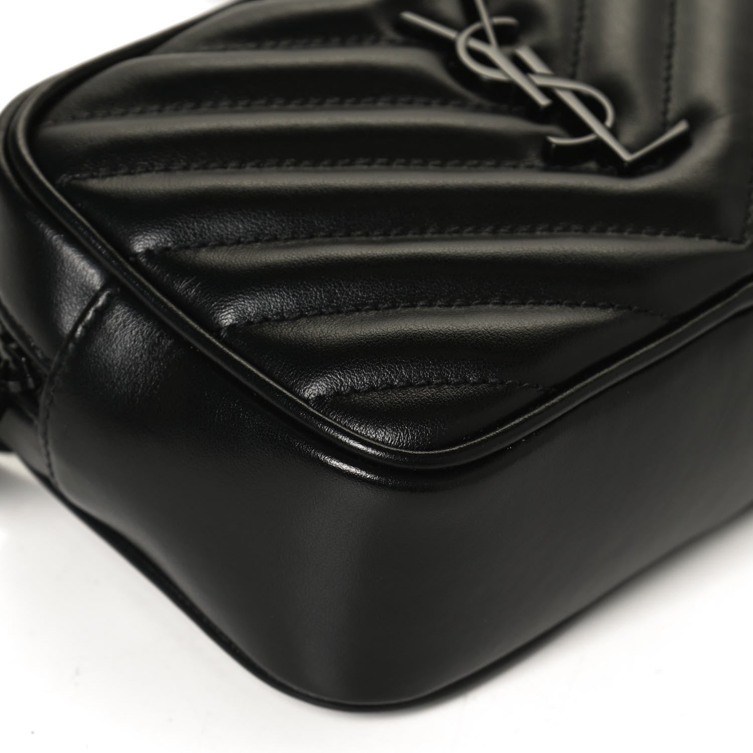 Saint Laurent Calfskin Matelasse Monogram Lou Belt Bag Black 10 of 12