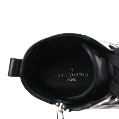 Louis Vuitton Calfskin Embossed Monogram Giant Stellar Sneaker Boots 37 Black 6 of 7
