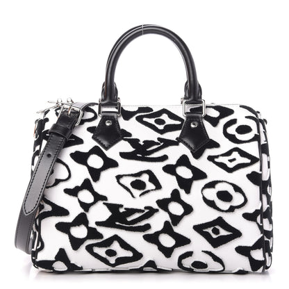 Louis Vuitton X UF Tufted Monogram Speedy Bandouliere 25 White Black 1 of 11