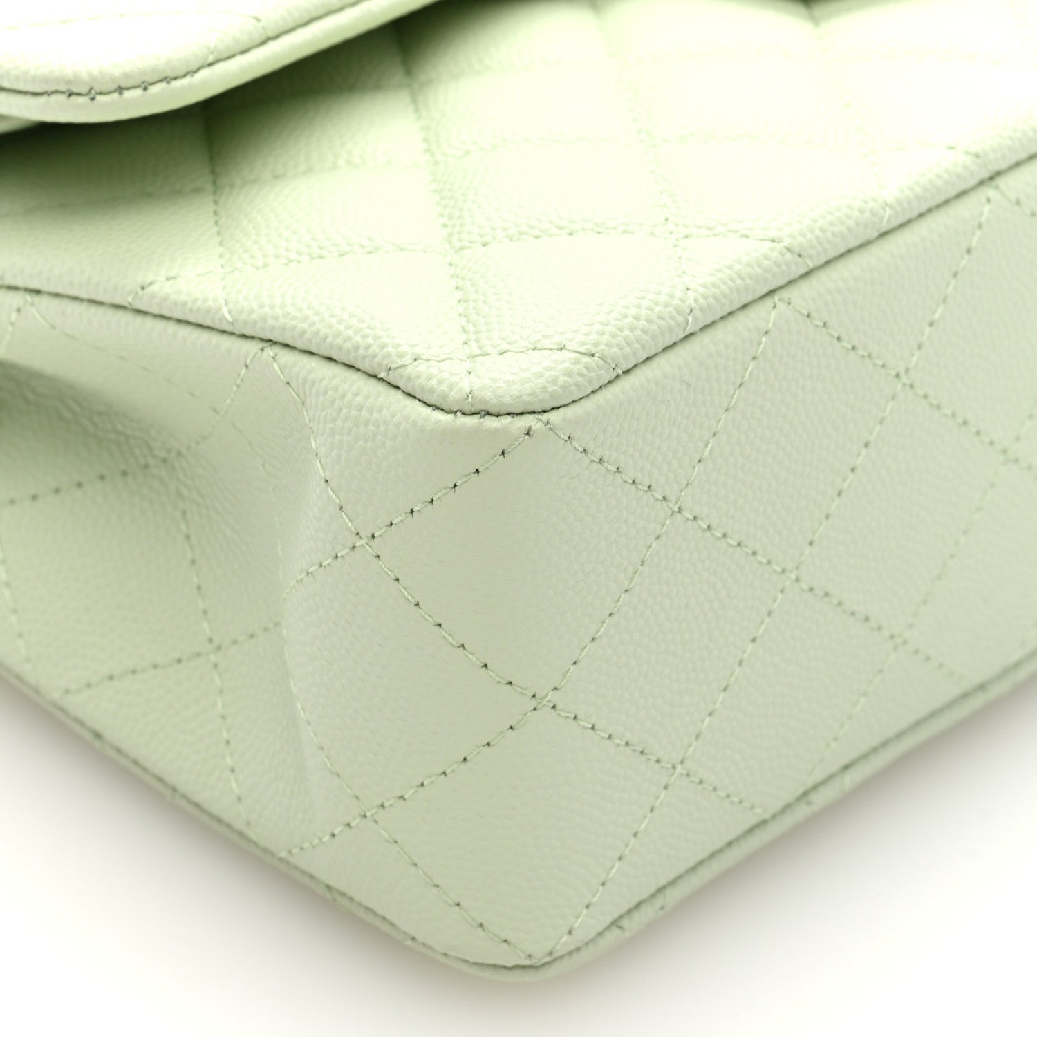 Chanel Caviar Quilted Small Double Flap Light Green 9 of 10
