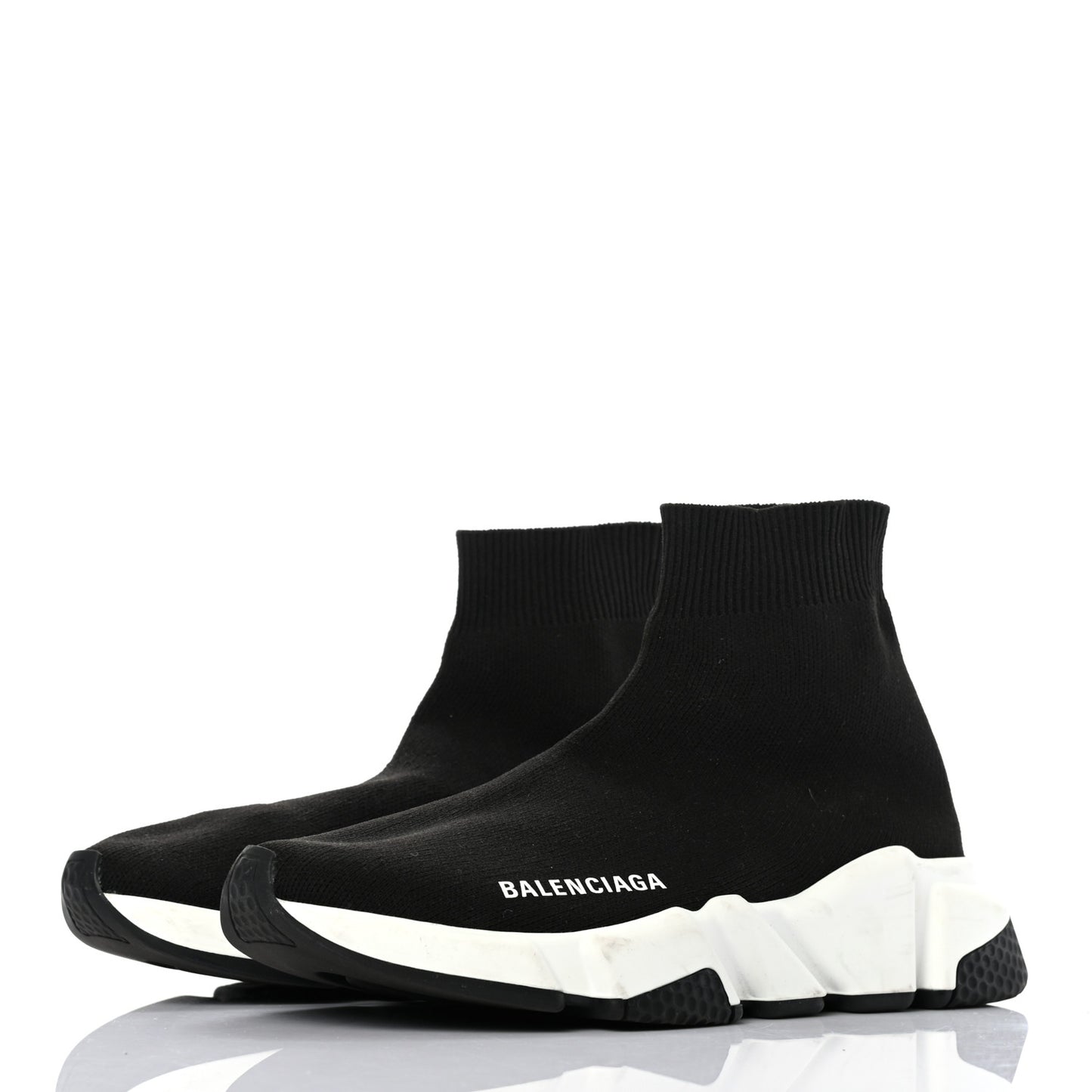 Neoprene Knit Womens Speed Sneakers 35 Black White