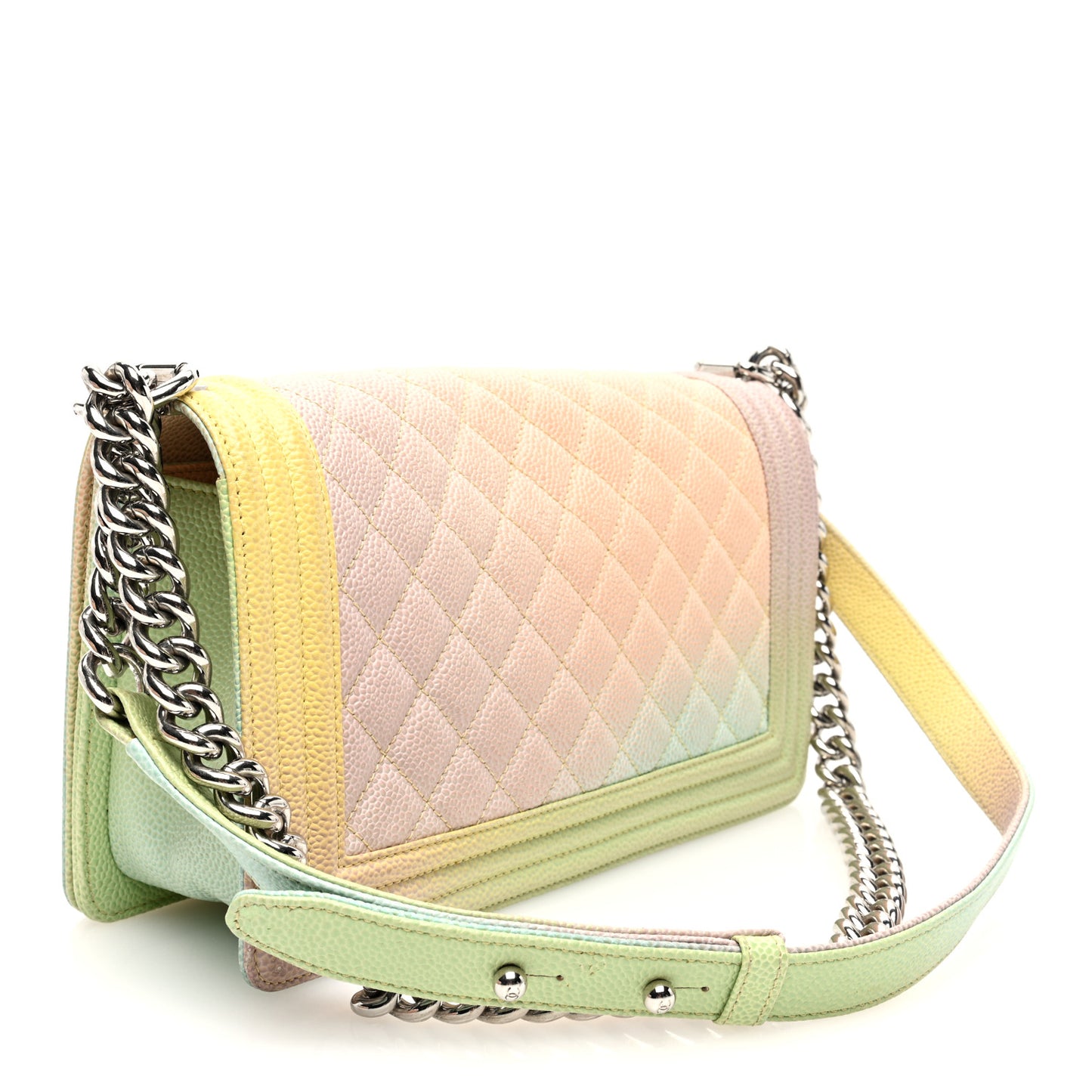 Caviar Quilted Medium Cuba Rainbow Boy Flap Multicolor