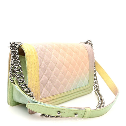 Chanel Caviar Quilted Medium Cuba Rainbow Boy Flap Multicolor 3 of 10