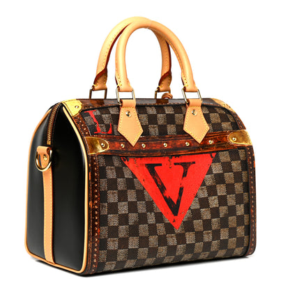 Louis Vuitton Transformed Damier Ebene Time Trunk Speedy Bandouliere 25 Black 2 of 9