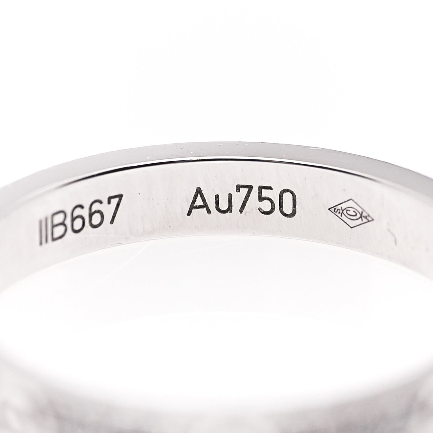 18K White Gold Diamond 2.6mm LOVE Paved Band Ring 47 4