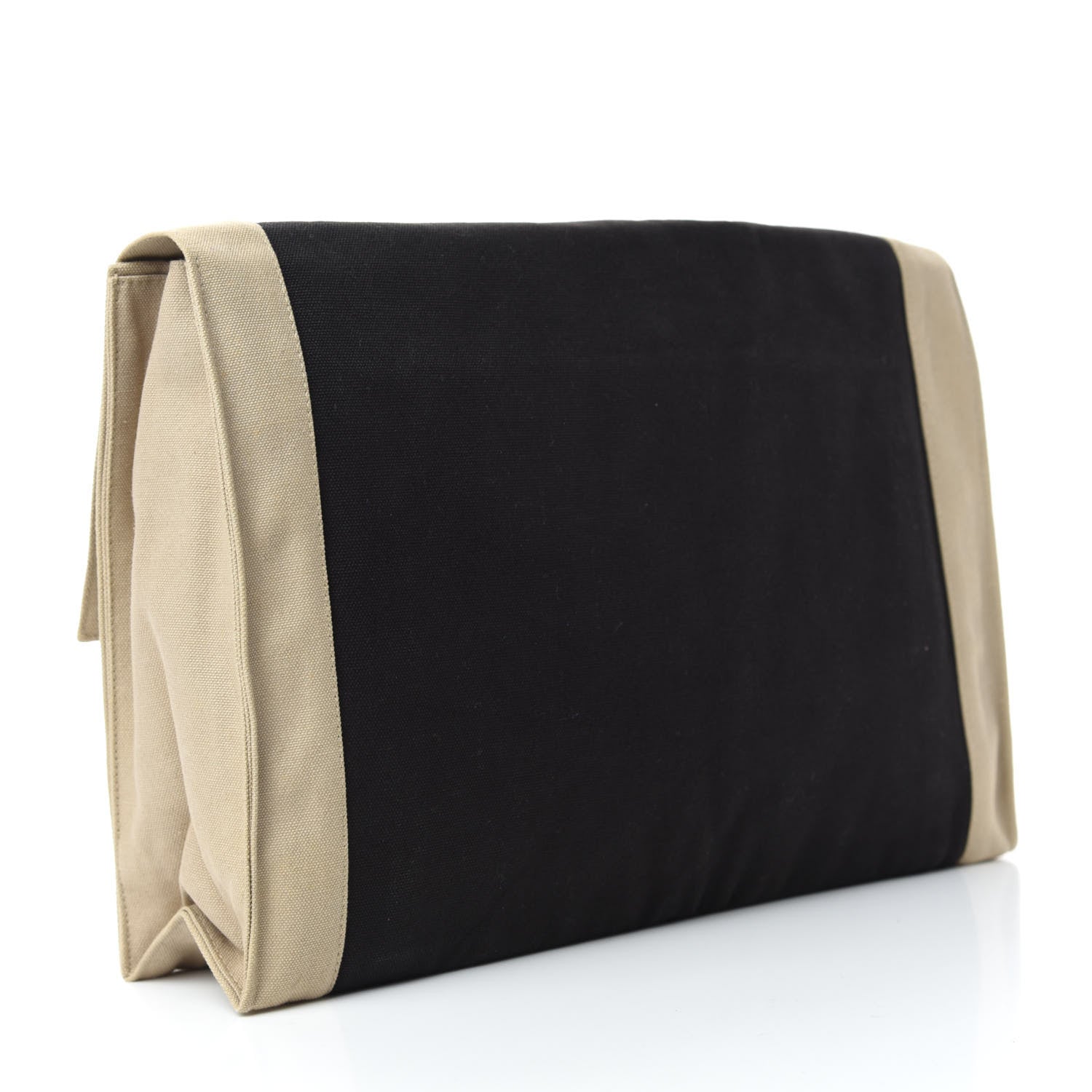 Hermes Canvas Clutch Black Beige 4 of 7