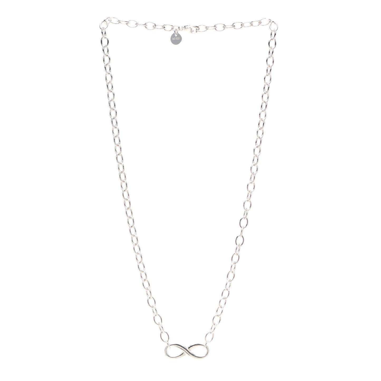 Sterling Silver Narrow Infinity Link Necklace
