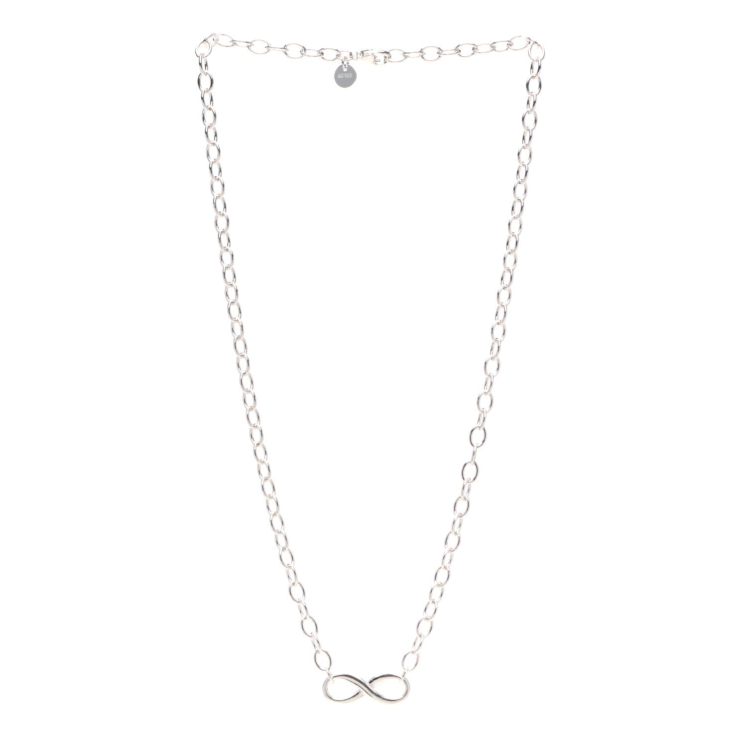 Tiffany Sterling Silver Narrow Infinity Link Necklace 3 of 4
