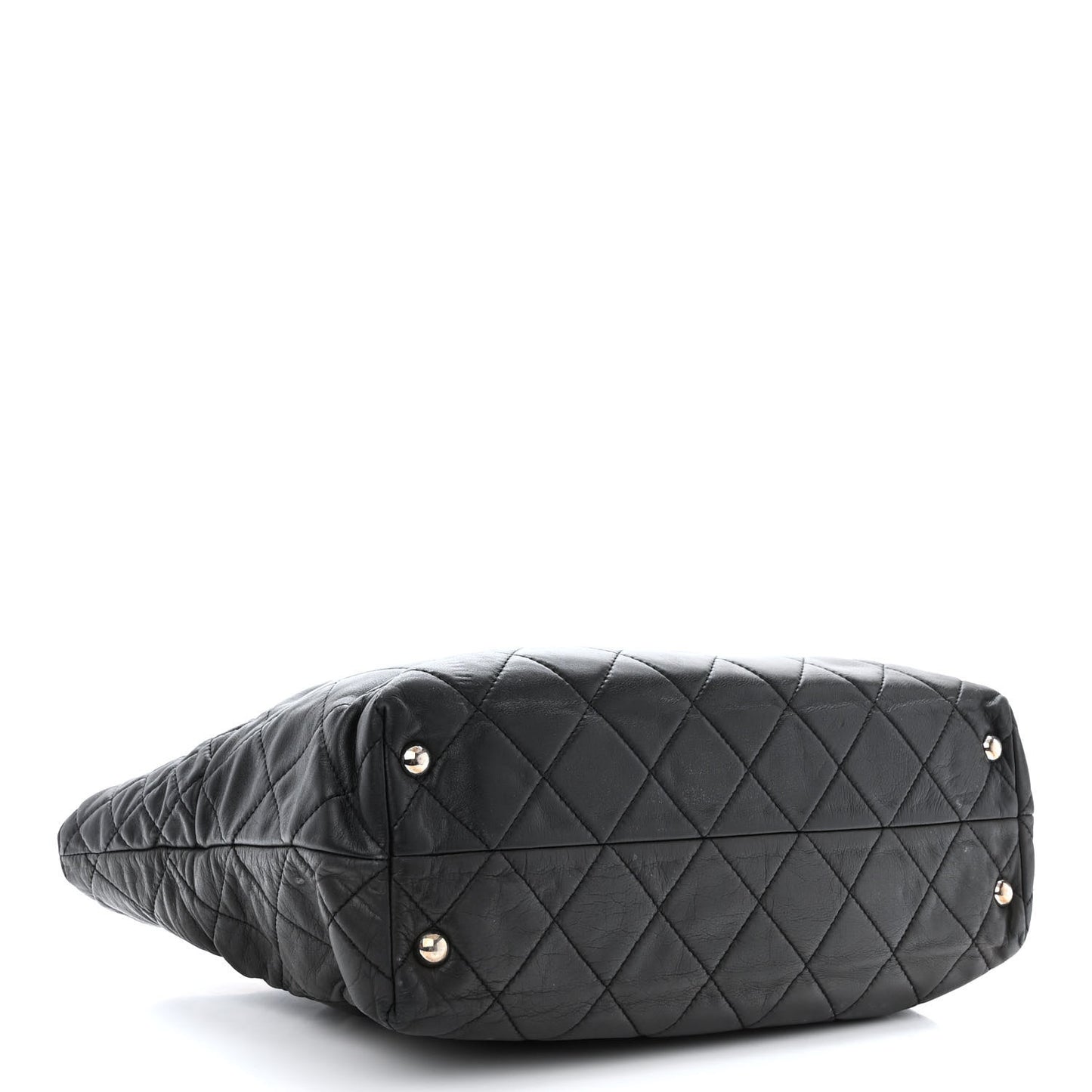 Calfskin Quilted Large In the Business Tote Black