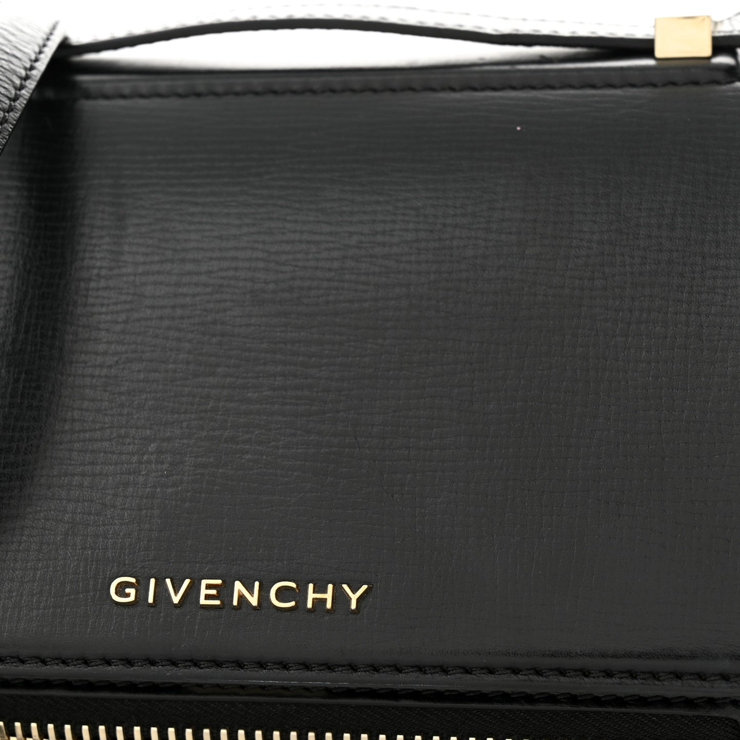 Textured Calfskin Mini Pandora Box Crossbody Bag Black