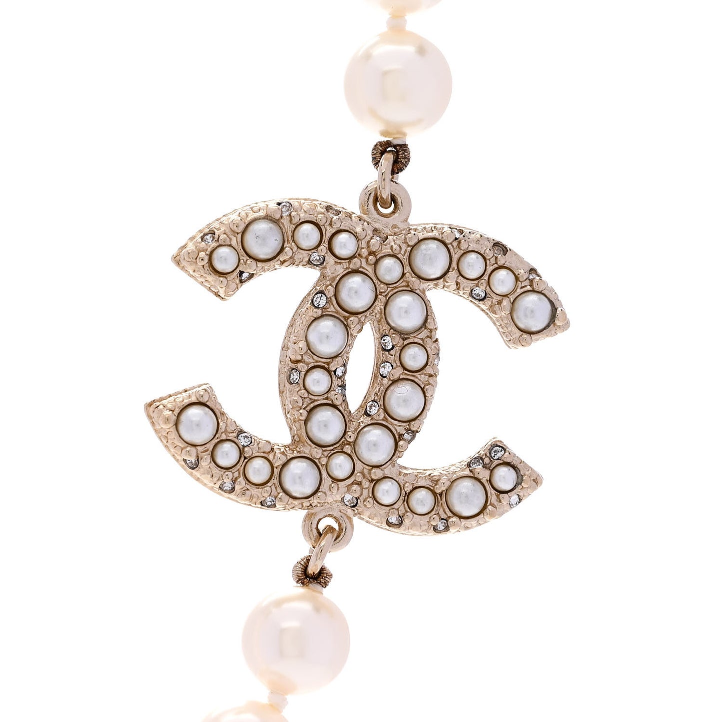 Pearl CC 100th Anniversary Necklace Light Gold