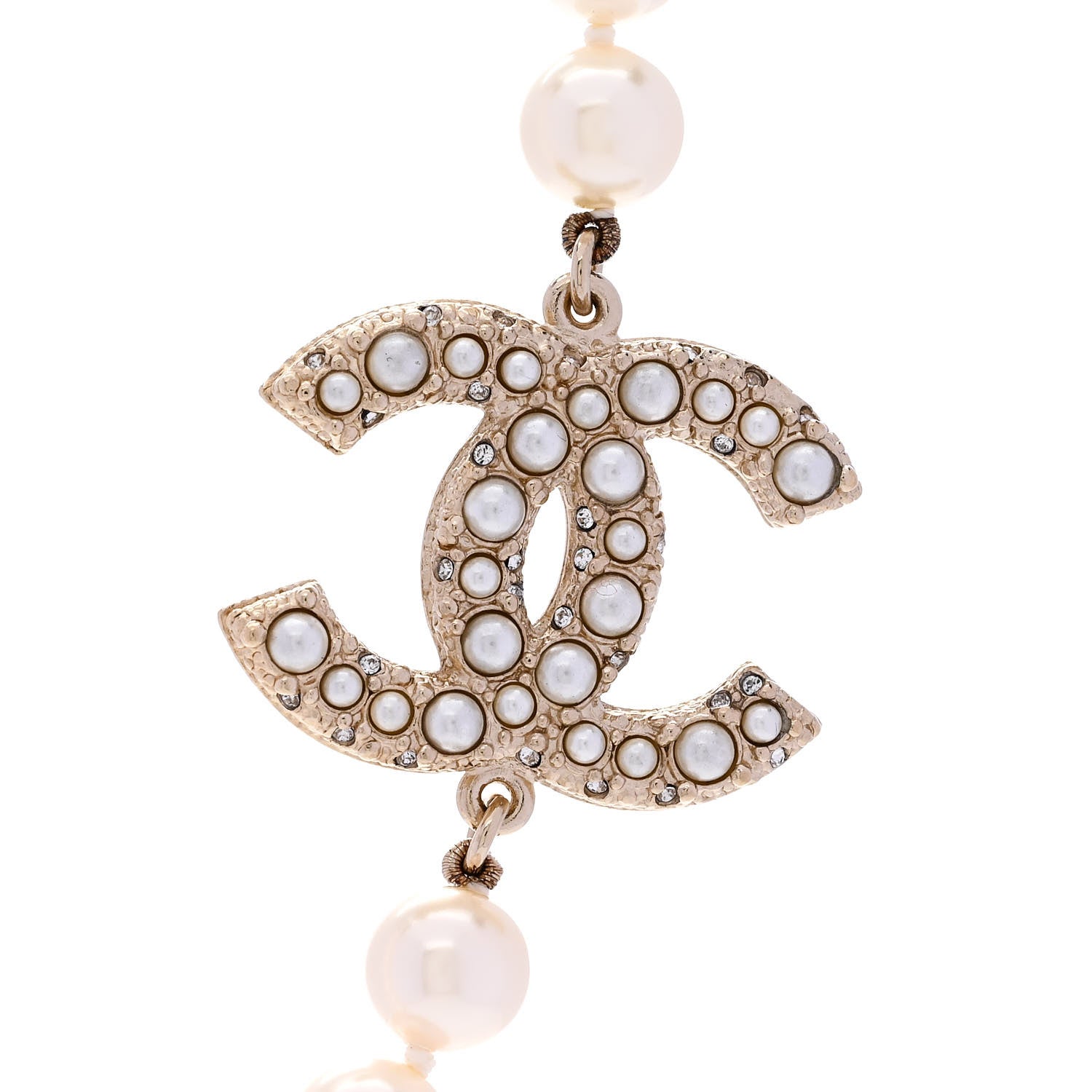 Chanel Pearl CC 100th Anniversary Necklace Light Gold 4 of 6
