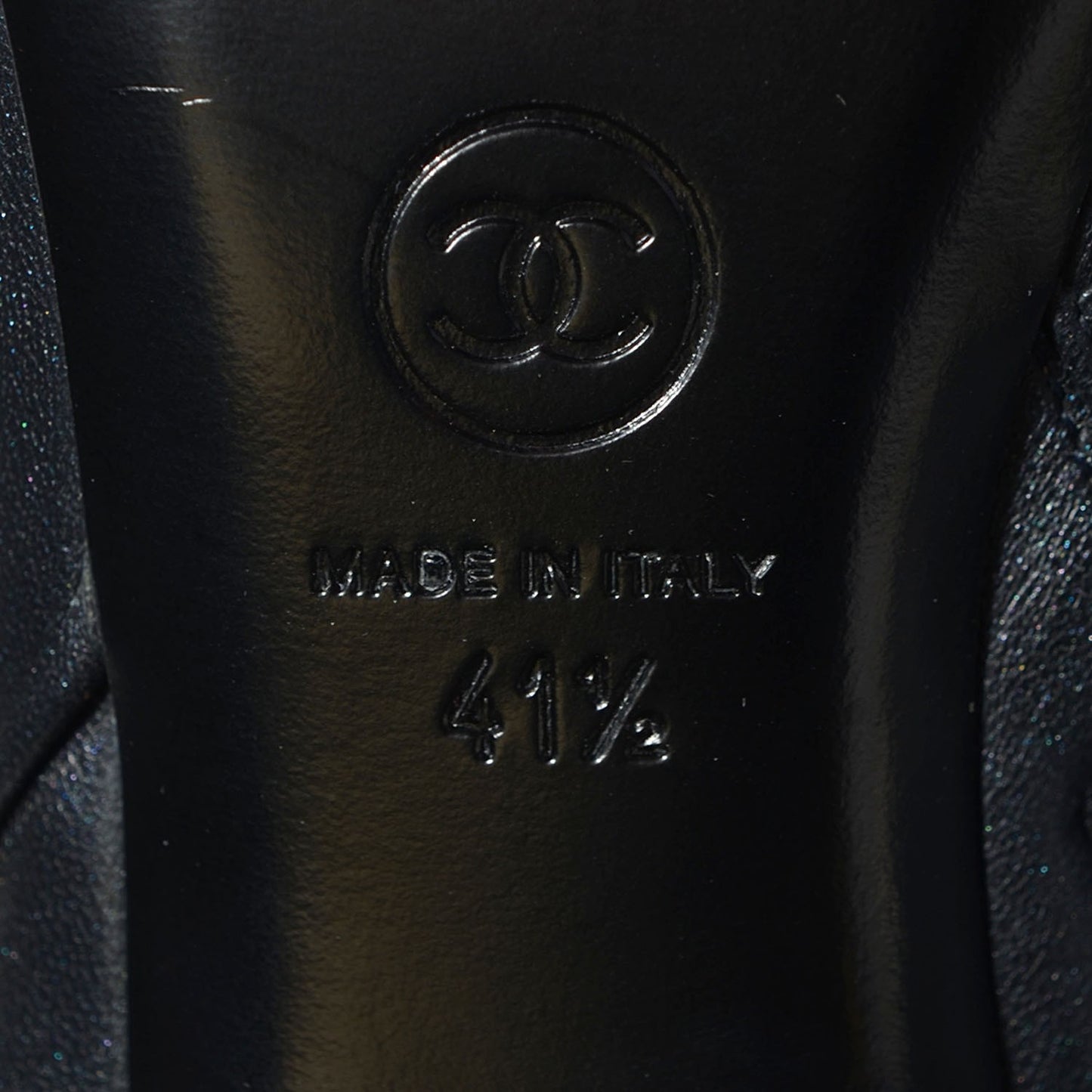 Lambskin CC Cap Toe Knee High Boots 41.5 Black