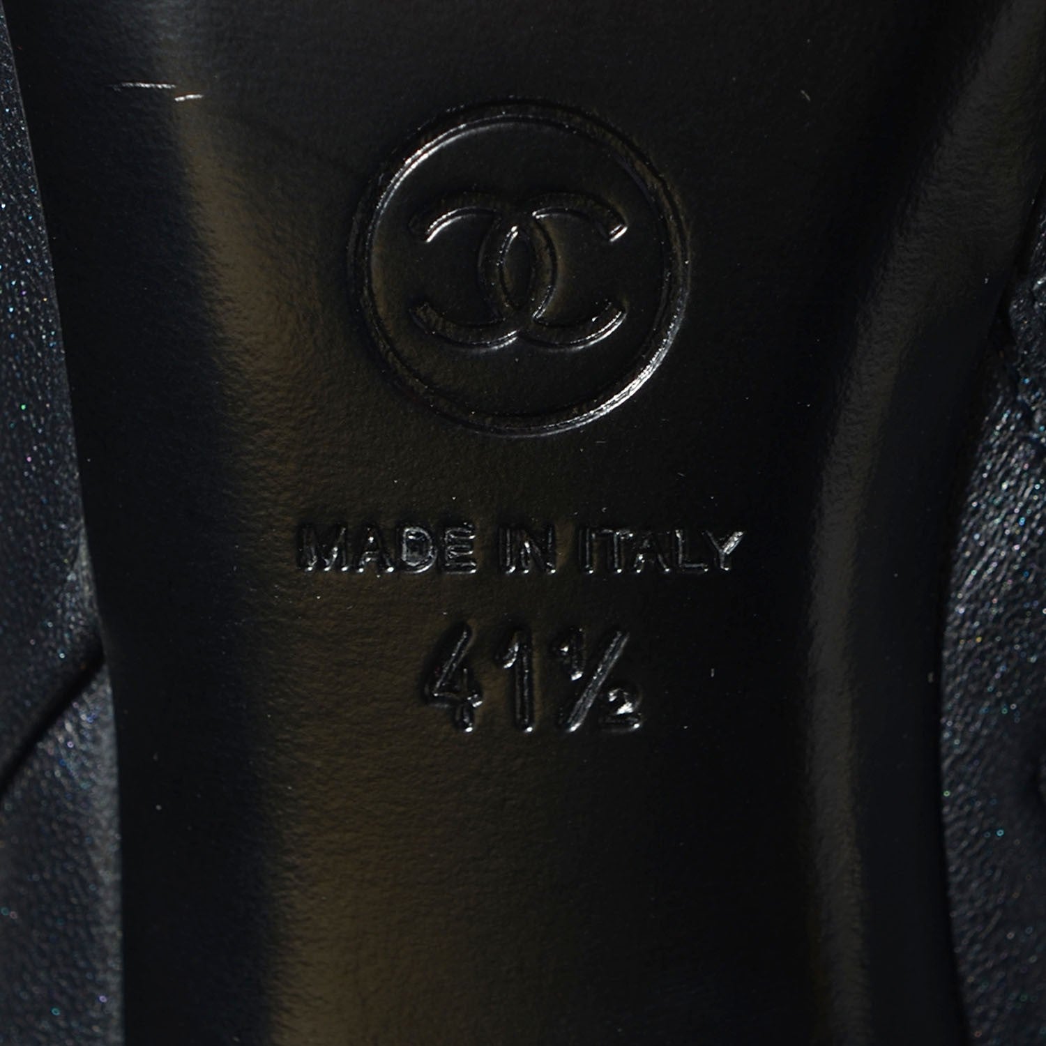 Chanel Lambskin CC Cap Toe Knee High Boots 41.5 Black 6 of 7