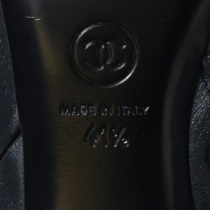 Chanel Lambskin CC Cap Toe Knee High Boots 41.5 Black 6 of 7