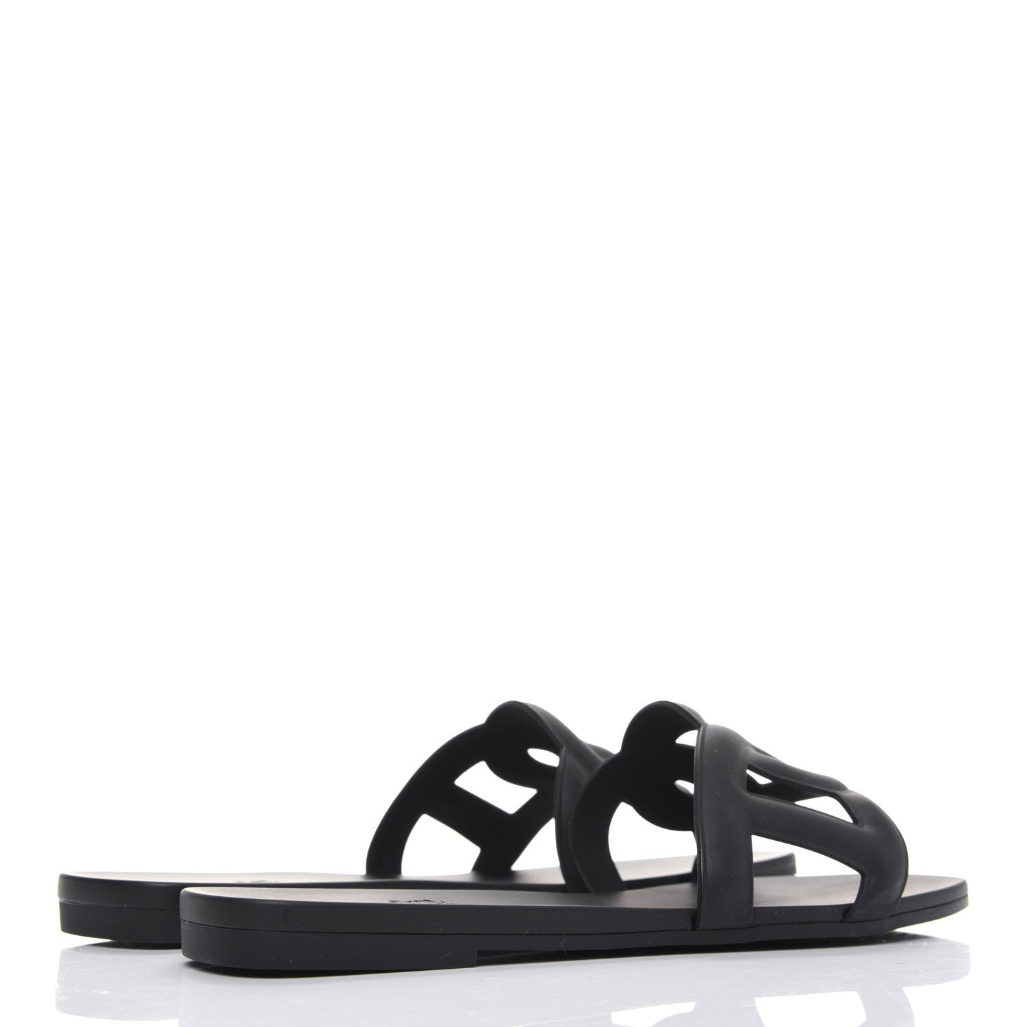 Hermes Rubber Aloha Sandals 38 Black 4 of 9