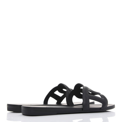 Hermes Rubber Aloha Sandals 38 Black 4 of 9