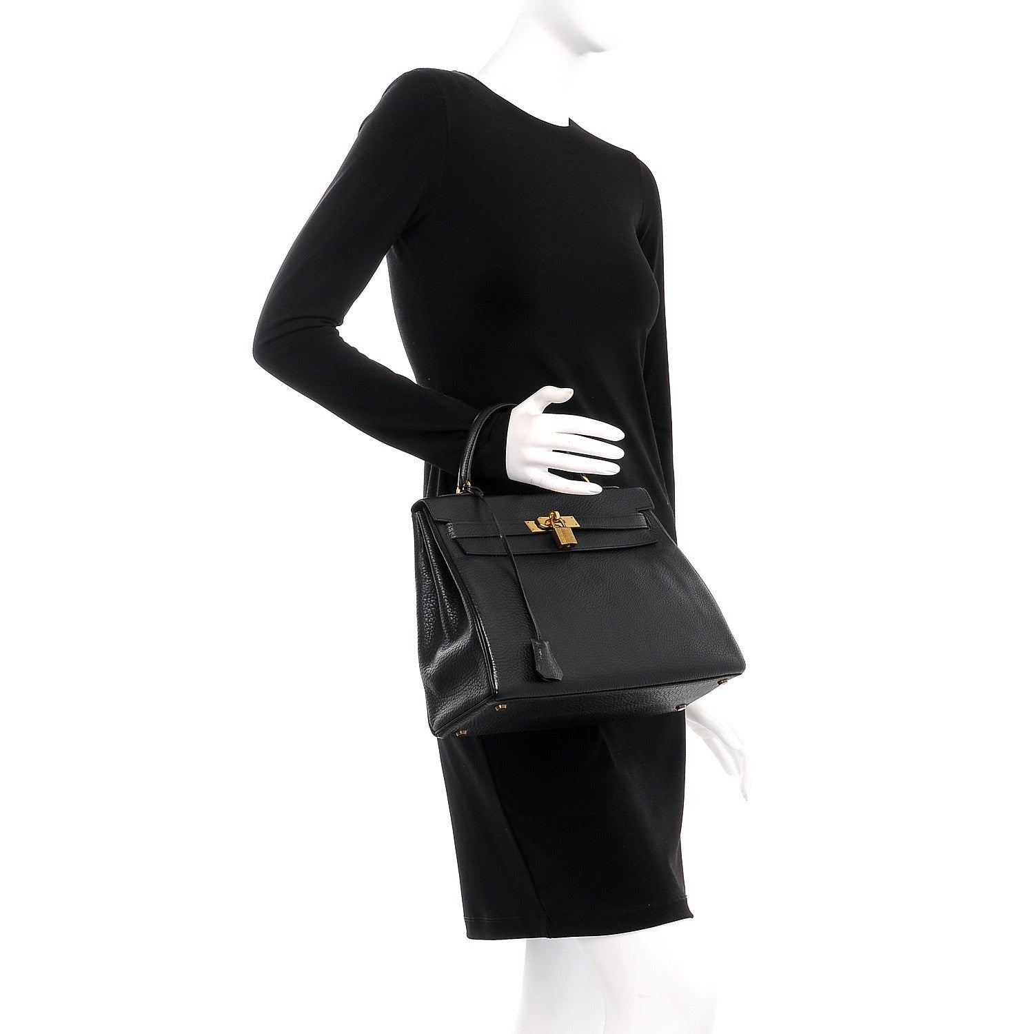 Hermes Taurillon Clemence Kelly Retourne 32 Black 2 of 35