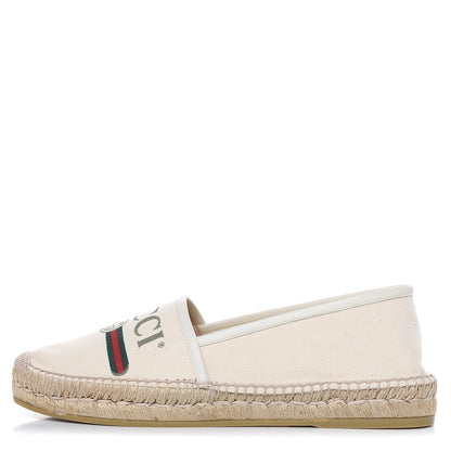 Gucci Canvas Logo Espadrilles 39.5 Greggio White 1 of 9