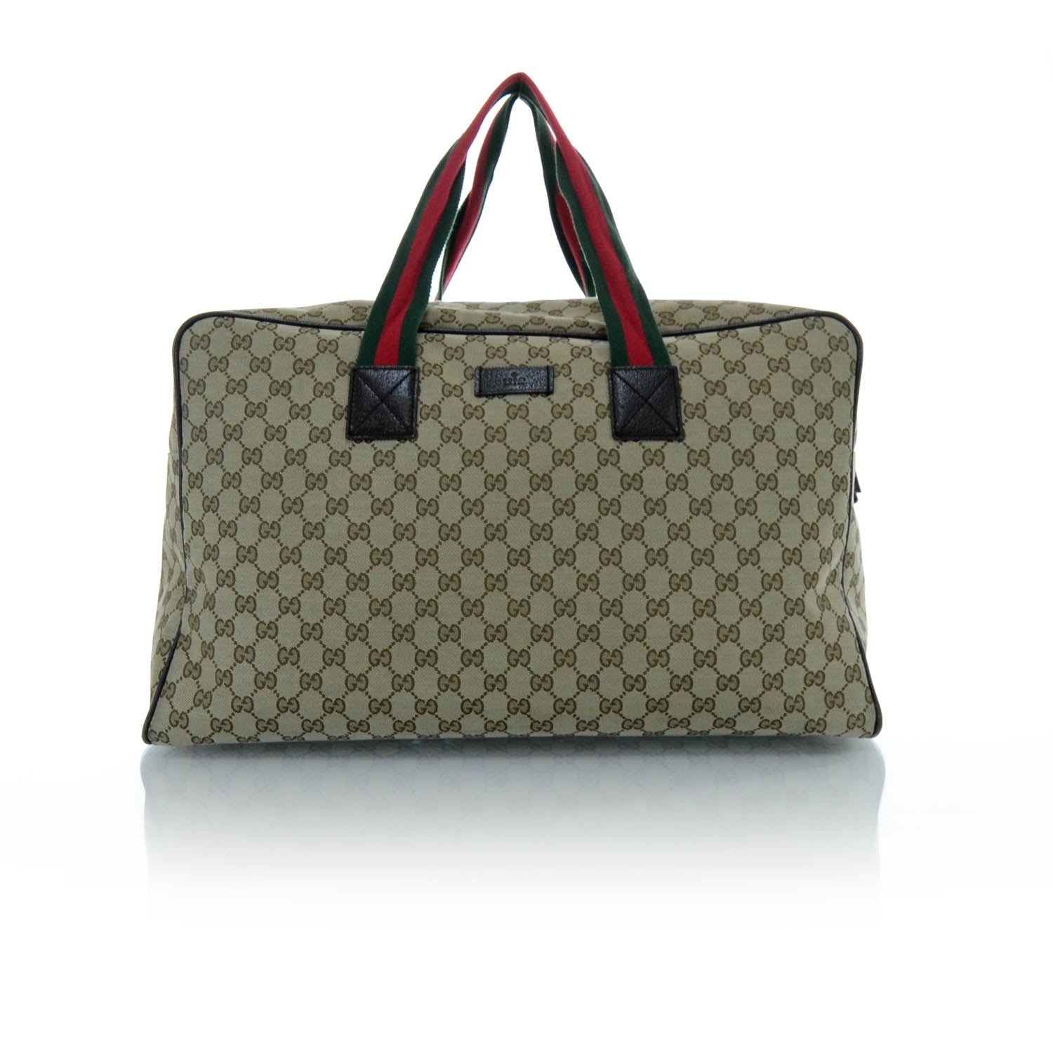 Gucci GG Monogram Web Large Collapsible Carry On Duffle Beige Brown 1 of 11