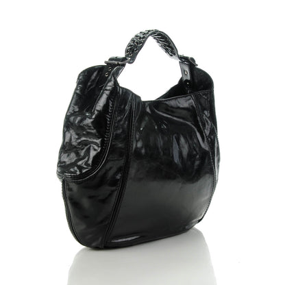 Givenchy Crinkled Patent Lace Up Eclipse Hobo Black 3 of 8