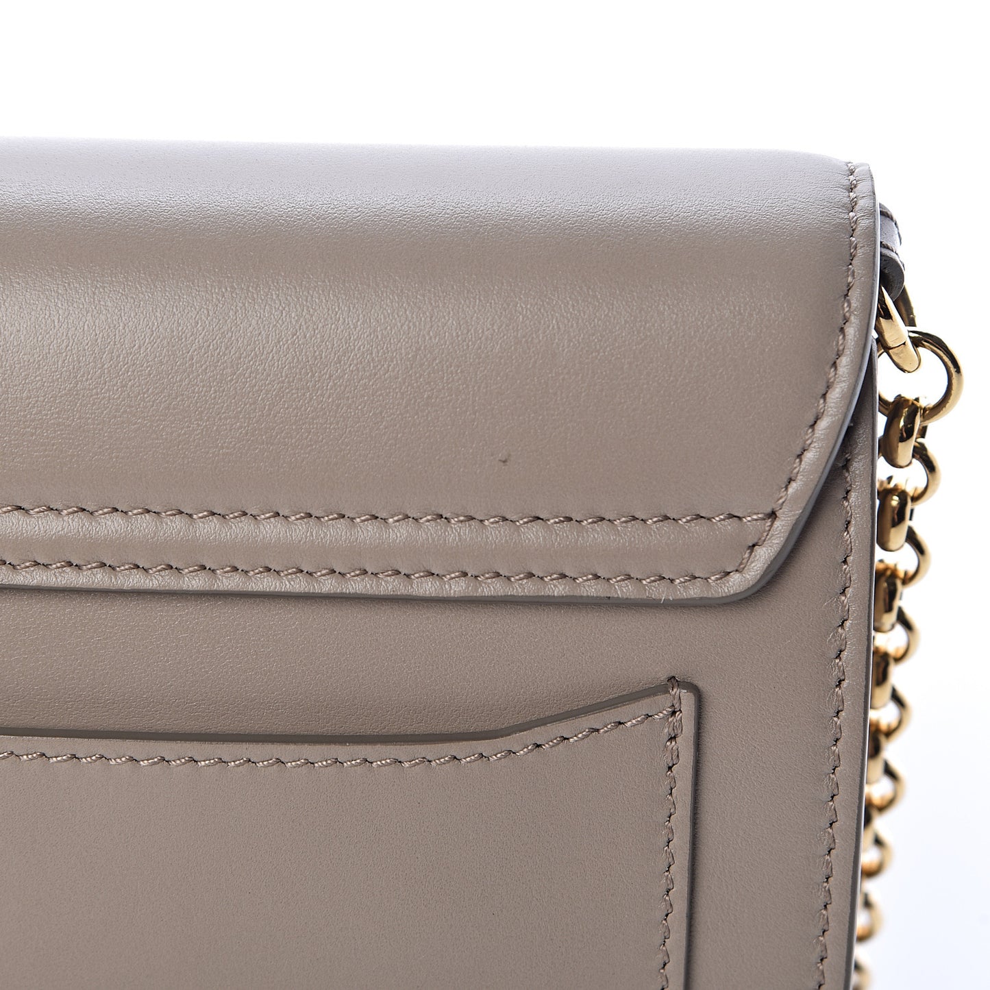 Calfskin Suede C Clutch With Chain Motty Grey
