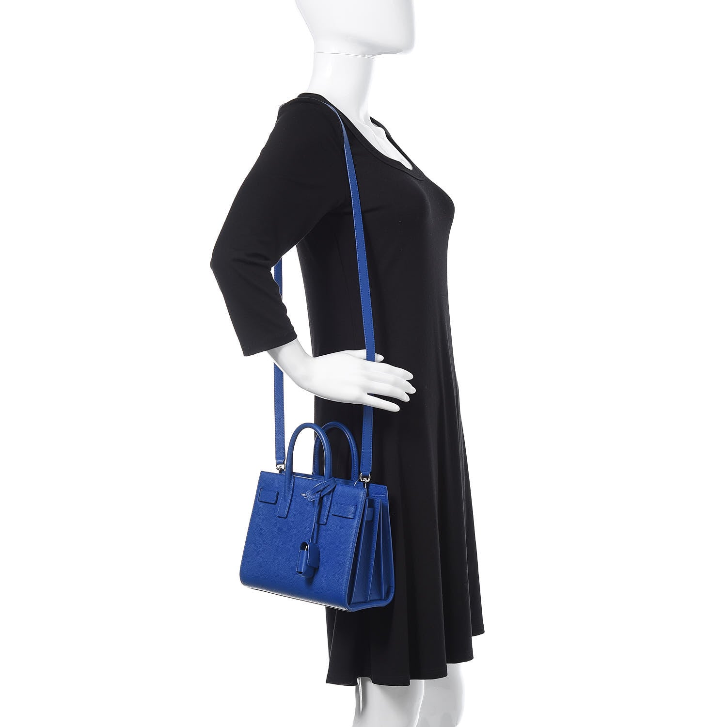 Saint Laurent Grained Calfskin Nano Sac De Jour Royal Blue 2 of 9