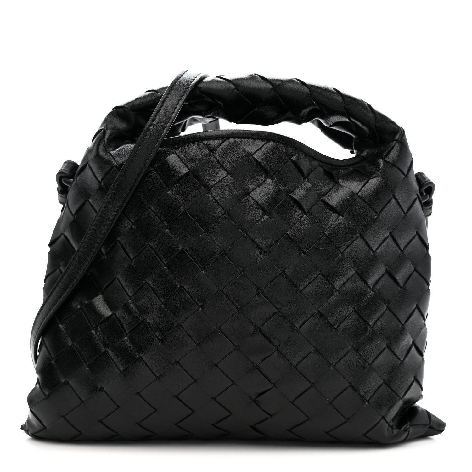Bottega Veneta Calfskin Intrecciato Mini Hop Black 1 of 12