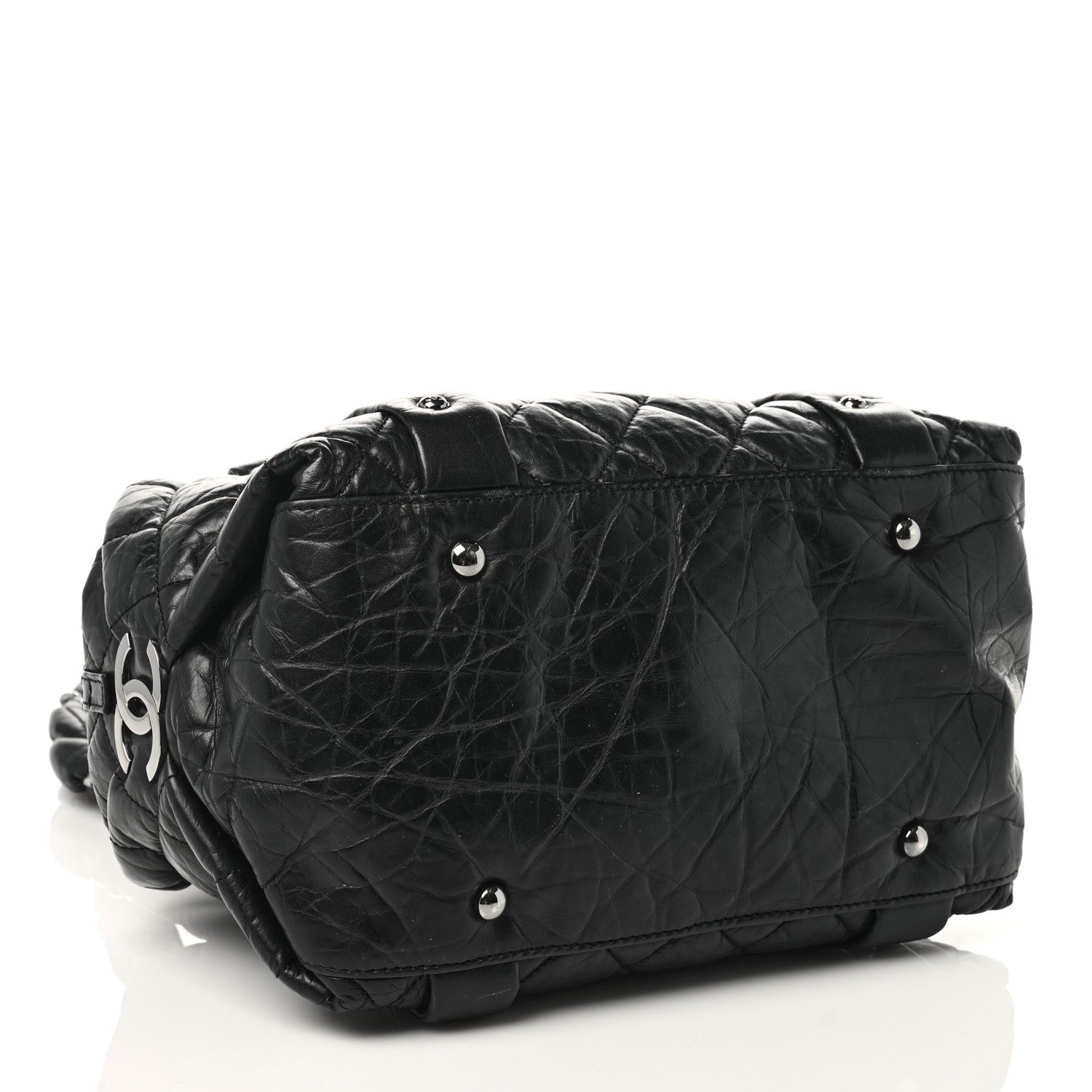 Chanel Distressed Lambskin Small Lady Braid Tote Black 3 of 9