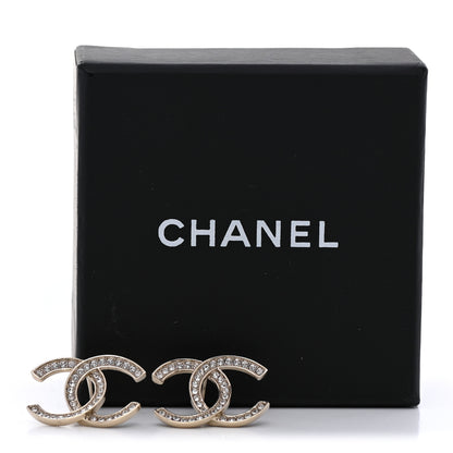 Chanel Crystal CC Earrings Silver 5 of 5