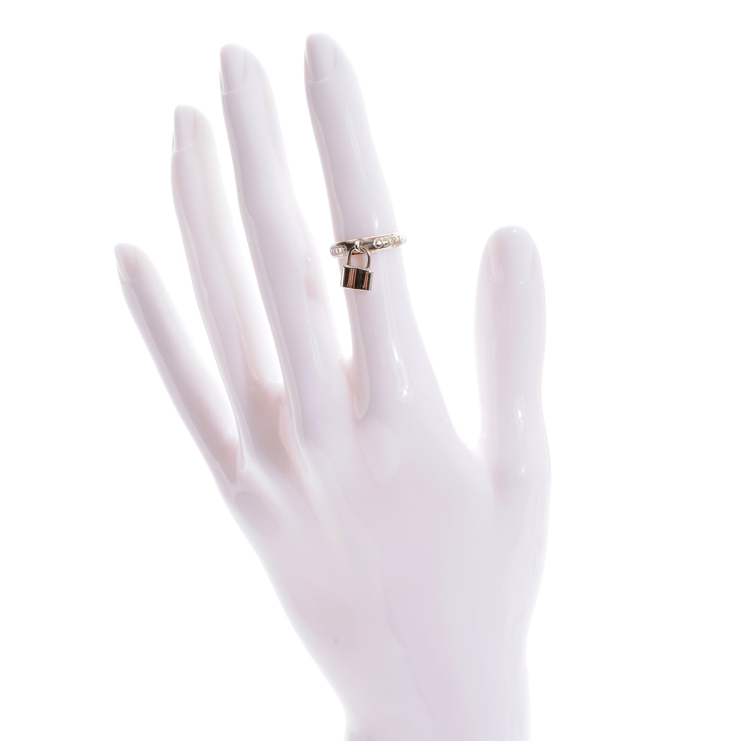 Sterling Silver 1837 Lock Charm Ring 49 5