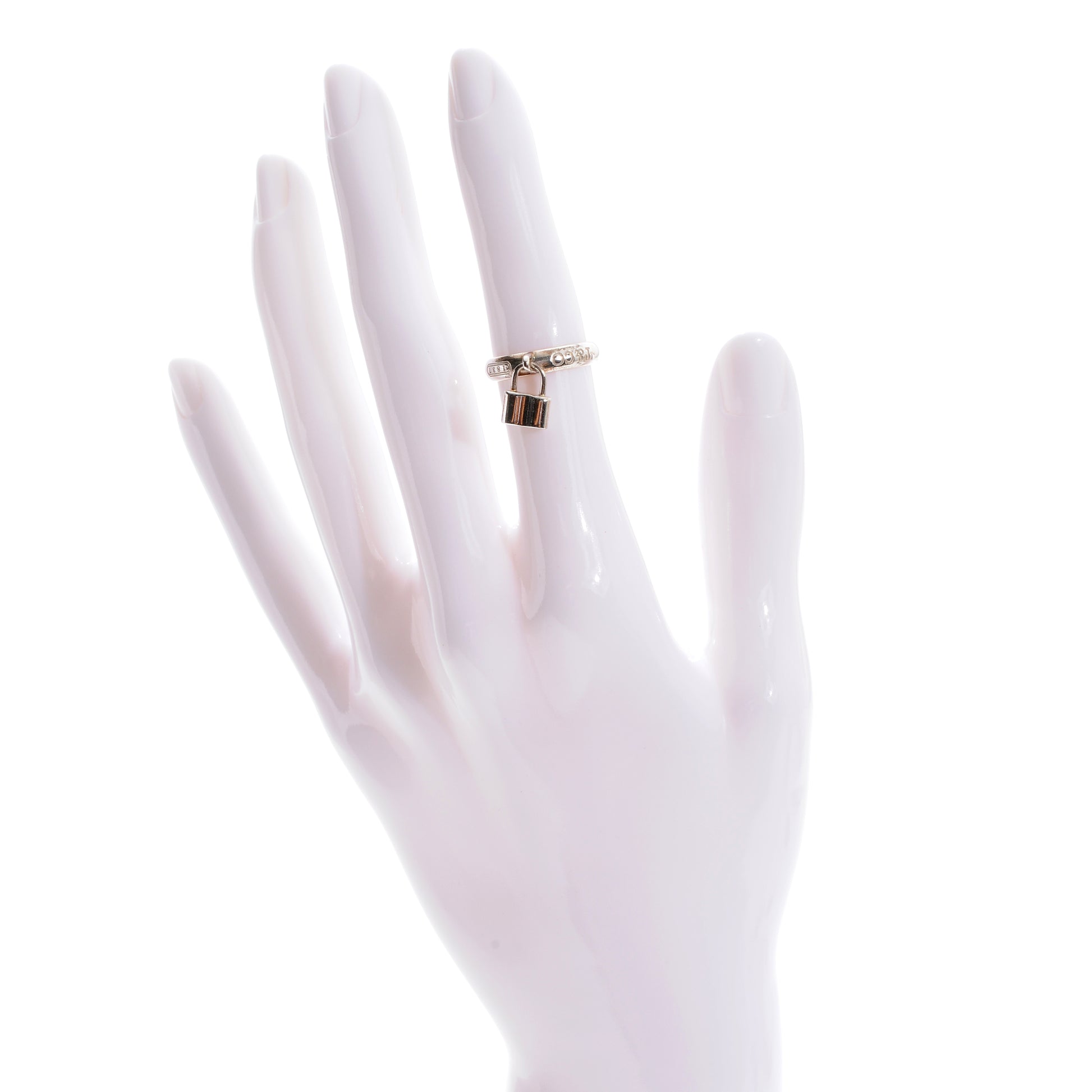 Tiffany Sterling Silver 1837 Lock Charm Ring 49 5 2 of 7