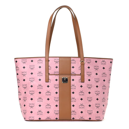 MCM Visetos Medium Anya Zip Top Shopper Tote Soft Pink 1 of 5