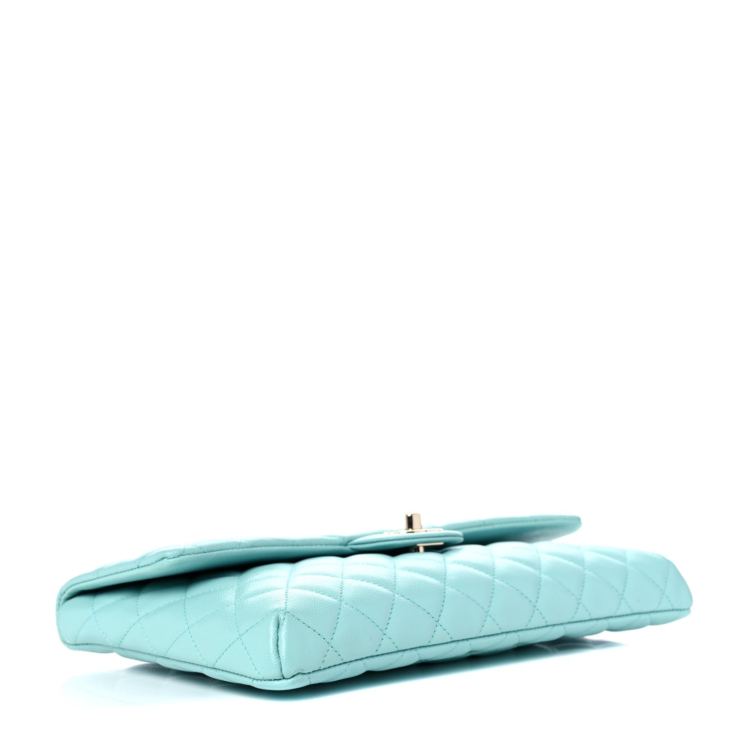 Chanel Caviar Quilted Flap Clutch Light Blue 4 of 10