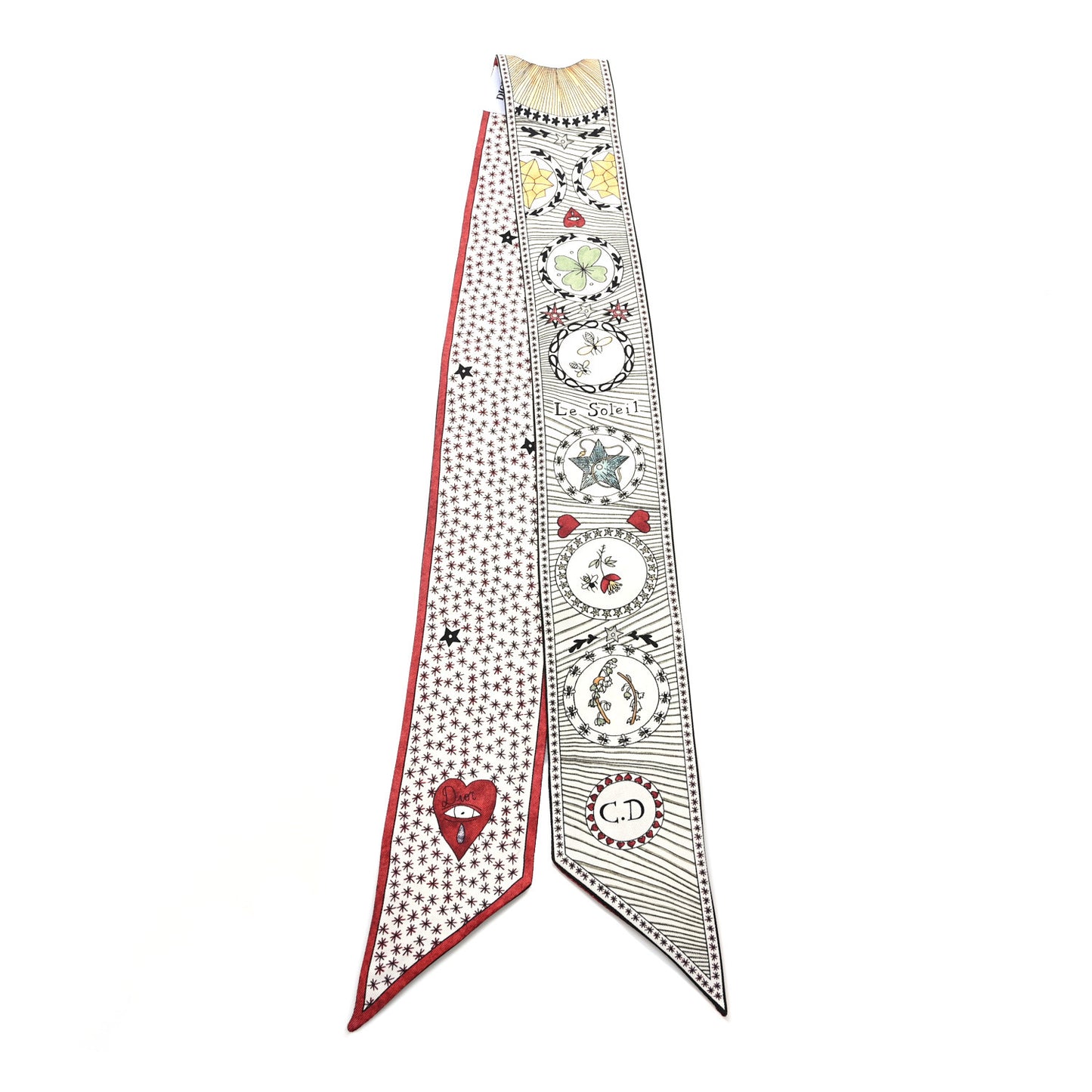 Silk Le Soleil Tarot Mitzah Scarf Off White