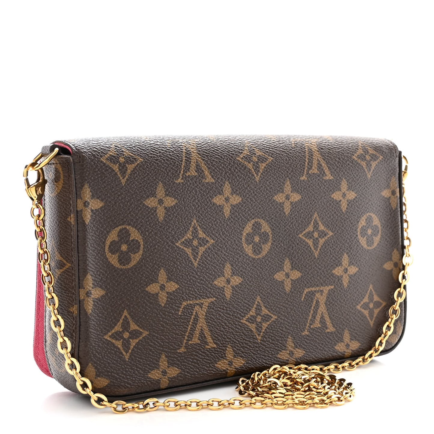 Monogram 2021 Christmas Animation Hollywood Pochette Felicie Chain Wallet Fuchsia