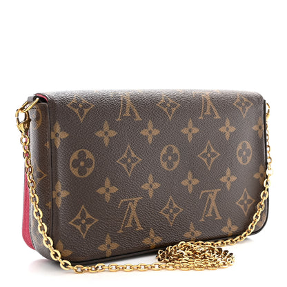 Louis Vuitton Monogram 2021 Christmas Animation Hollywood Pochette Felicie Chain Wallet Fuchsia 4 of 18