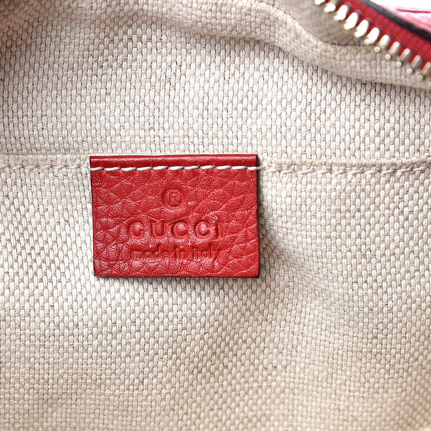 Gucci Pebbled Calfskin Small Soho Disco Bag Tabasco Red 6 of 11
