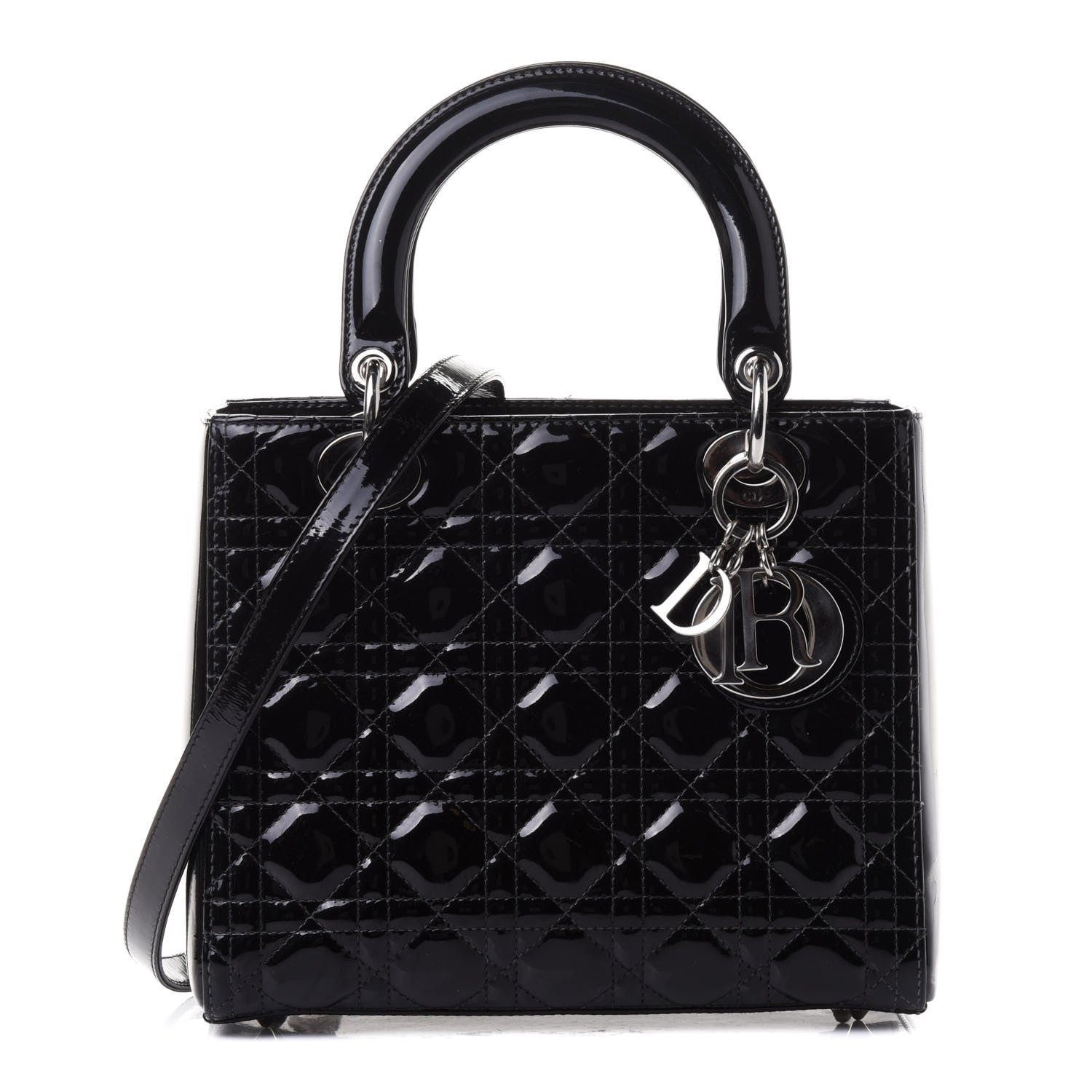 Christian Dior Patent Cannage Medium Lady Dior Black 1 of 4