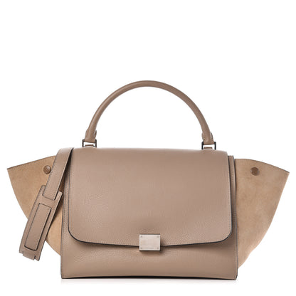 Celine Drummed Calfskin Suede Small Trapeze Dune 1 of 13