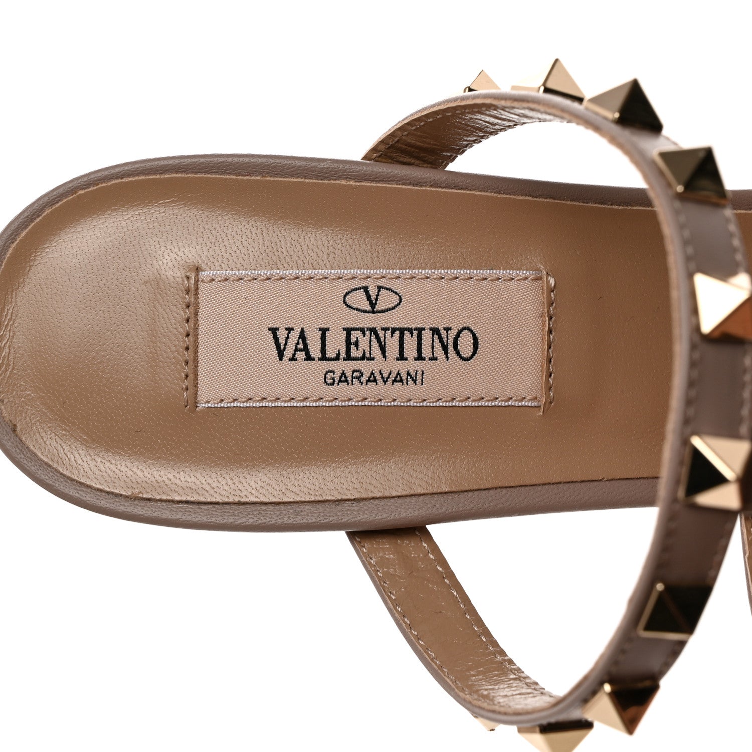 Valentino Garavani Calfskin Rockstud 60mm Caged Slide Sandals 38 Poudre 6 of 8